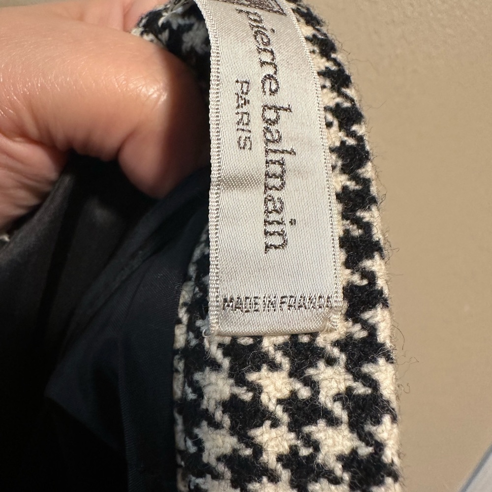 Vintage Rare Pierre Balmain‎ MIDI Houndstooth Wool Skirt Size 10 - Picture 8 of 11